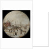 Frozen River with Skaters by Hendrick Avercamp