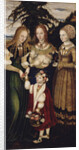 Altarpiece with the Martyrdom of Saint Catharine, left wing: The Saints Dorothea, Agnes and Cunigund by Lucas Cranach the Elder