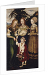 Altarpiece with the Martyrdom of Saint Catharine, left wing: The Saints Dorothea, Agnes and Cunigund by Lucas Cranach the Elder