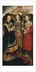 Altarpiece with the Martyrdom of Saint Catharine, right wing: The Saint Barbara, Ursula and Margaret by Lucas Cranach the Elder
