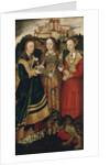 Altarpiece with the Martyrdom of Saint Catharine, right wing: The Saint Barbara, Ursula and Margaret by Lucas Cranach the Elder