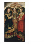 Altarpiece with the Martyrdom of Saint Catharine, right wing: The Saint Barbara, Ursula and Margaret by Lucas Cranach the Elder