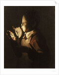 Boy Blowing at Lamp by Georges de La Tour