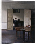 Interior with Ida Playing the Piano by Vilhelm Hammershøi