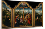 Triptych: The Crucifixion with Donor and His Wife by Joos van Cleve