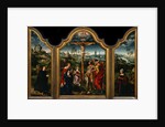 Triptych: The Crucifixion with Donor and His Wife by Joos van Cleve