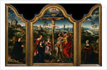 Triptych: The Crucifixion with Donor and His Wife by Joos van Cleve