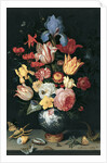Chinese Vase with Flowers, Shells and Insects by Balthasar van der Ast