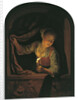 Woman with a lighted Candle at a Window by Gerart Dou
