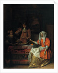 Interior with Two Women and a Man Drinking and Eating Oysters by Pieter Hooch de