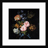 Bouquet of poppy anemones, roses, double campernelle, a hyacinth, a tulip and auricula tied with a b by Jean-Baptiste Monnoyer