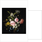 Bouquet of Chamomile, Roses, Orange Blossom and Carnations Tied with a Blue Ribbon by Jean-Baptiste Monnoyer