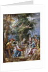 The Holy Family with Saints and Angels by Joachim Wtewael