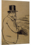 Portrait of Erik Satie, Playing the Harmonium by Santiago Rusiñol