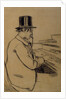 Portrait of Erik Satie, Playing the Harmonium by Santiago Rusiñol