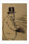 Portrait of Erik Satie, Playing the Harmonium by Santiago Rusiñol