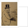 Portrait of Erik Satie, Playing the Harmonium by Santiago Rusiñol