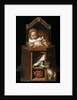 Sleeping baby in highchair by Johannes Cornelisz. Verspronck