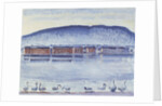Lake Geneva with Mont Salève and Swans by Ferdinand Hodler