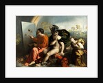 Jupiter, Mercury and the Virtue (Jupiter Painting Butterflies) by Dosso Dossi