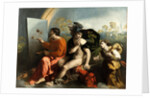 Jupiter, Mercury and the Virtue (Jupiter Painting Butterflies) by Dosso Dossi