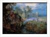 Village with peasants and animals by Jan Brueghel the Elder