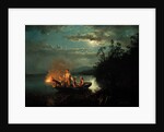 Night spear fishing on the Krøderen Lake by Hans Gude