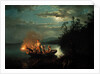 Night spear fishing on the Krøderen Lake by Hans Gude