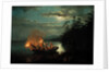 Night spear fishing on the Krøderen Lake by Hans Gude