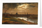 Dresden by Moonlight by Johan Christian Clausen Dahl