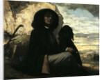 Self-portrait with black dog by Gustave Courbet