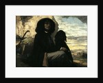 Self-portrait with black dog by Gustave Courbet