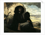 Self-portrait with black dog by Gustave Courbet