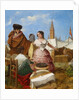 Courting at a Ring-Shaped Pastry Stall at the Seville Fair by Rafael Benjumea