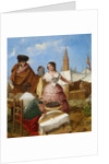 Courting at a Ring-Shaped Pastry Stall at the Seville Fair by Rafael Benjumea