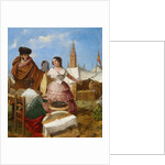 Courting at a Ring-Shaped Pastry Stall at the Seville Fair by Rafael Benjumea