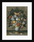 Chinese Vase with Flowers, Shells and Insects by Ambrosius Bosschaert the Elder