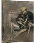 Lady In A Yellow Hat With Her Dog (Marchesa Casati) by Giovanni Boldini