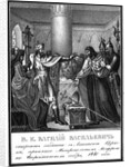 Grand Prince Vasily Vasiliyevich rejects connection with the Latin Church. 1440 (From Illustrated K by Boris Artemyevich Chorikov