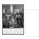 Grand Prince Vasily Vasiliyevich rejects connection with the Latin Church. 1440 (From Illustrated K by Boris Artemyevich Chorikov