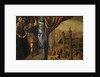 Saint Mark assists three Magistrates in recruiting the militia for the fleet, ca 1586 by Giulio Angolo Del Moro