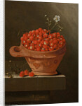 Still life with strawberries in a clay pot, 1704 by Adriaen Coorte