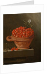 Still life with strawberries in a clay pot, 1704 by Adriaen Coorte