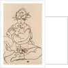 Girl sitting with spread legs, 1918 by Egon Schiele