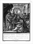 Mstislav I appointed Rogvolod to Prince of Polotsk. 1128 (From Illustrated Karamzin), 1836 by Boris Artemyevich Chorikov