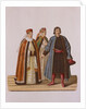 Clothing of the unmarried Boyars daughters at the Time of Peter I by Fyodor Grigoryevich Solntsev