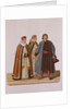 Clothing of the unmarried Boyars daughters at the Time of Peter I by Fyodor Grigoryevich Solntsev