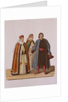 Clothing of the unmarried Boyars daughters at the Time of Peter I by Fyodor Grigoryevich Solntsev