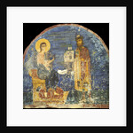 Grand Prince Yaroslav II Vsevolodovich with model of the Nereditsa Church before Christ, 12th centur by Ancient Russian frescos