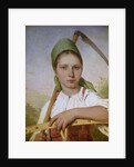 Peasant woman with a scythe and rake, before 1825 by Alexei Gavrilovich Venetsianov